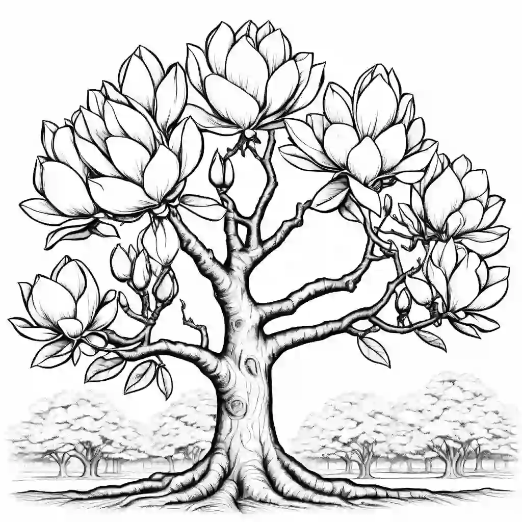 Magnolia Tree coloring pages